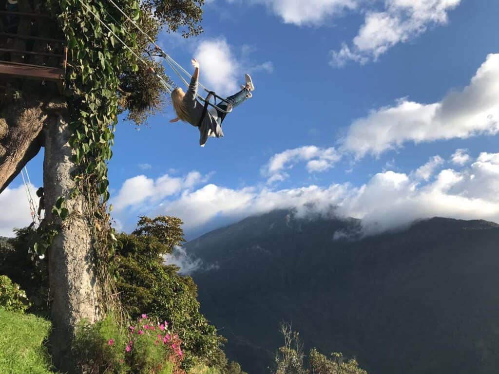 Swing at the End of the World in Banos Ecuador (must see places to visit in ecuador)