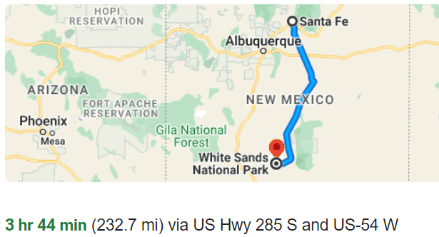 day trips from santa fe to white sands national park
