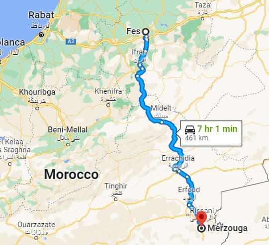 fes to sahara desert morocco