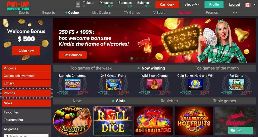 casino pin up online canada